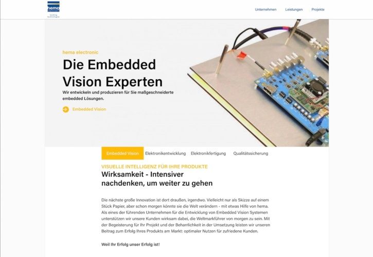 Homepage of hema.de